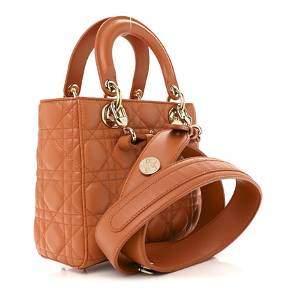 Christian Dior Lambskin Cannage Small Lucky Badges My Lady Dior Orange 3 of 15