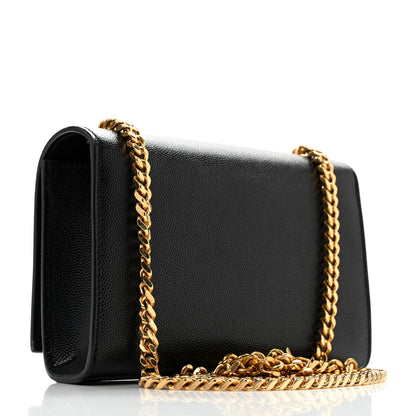 Saint Laurent Grain De Poudre Small Monogram Kate Satchel Black 3 of 10