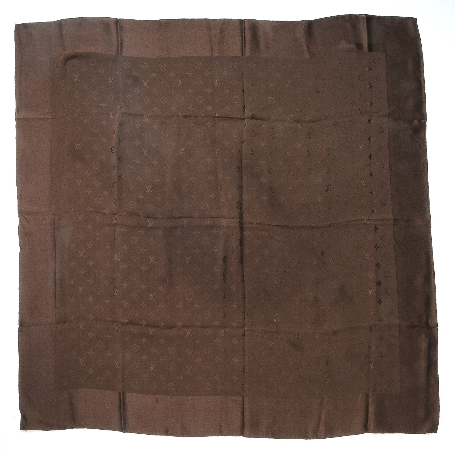 Louis Vuitton Silk Monogram Monaco Scarf Brown 1 of 6
