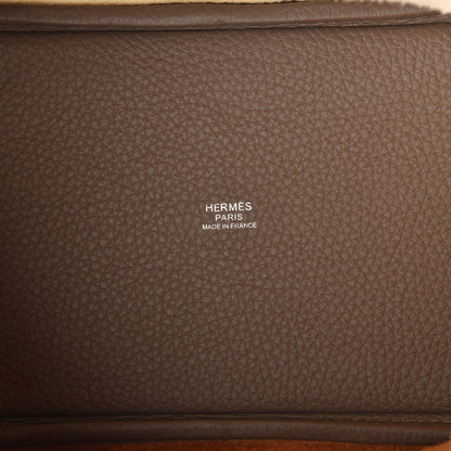 Hermes Taurillon Clemence Casaque Picotin 18 PM Gold Etoupe Nata 6 of 10