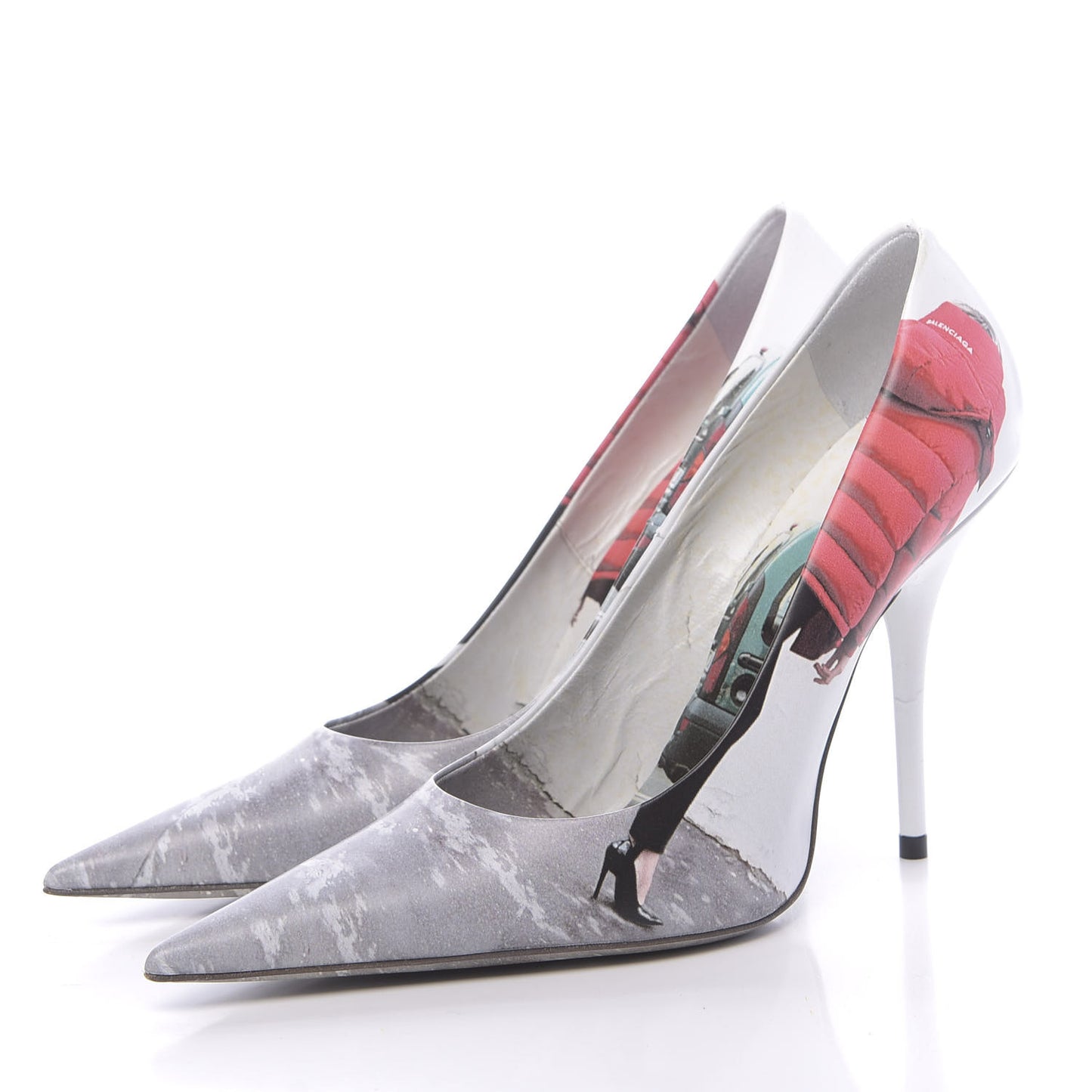 Calfskin Campaign Pump 37 Gris Rouge