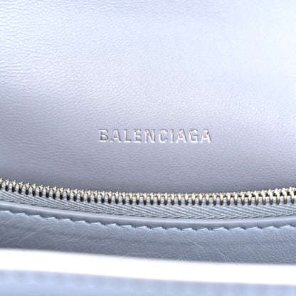 Balenciaga Crushed Washed Denim Quilted Medium Crush Chain Bag Pale Blue 6 of 11