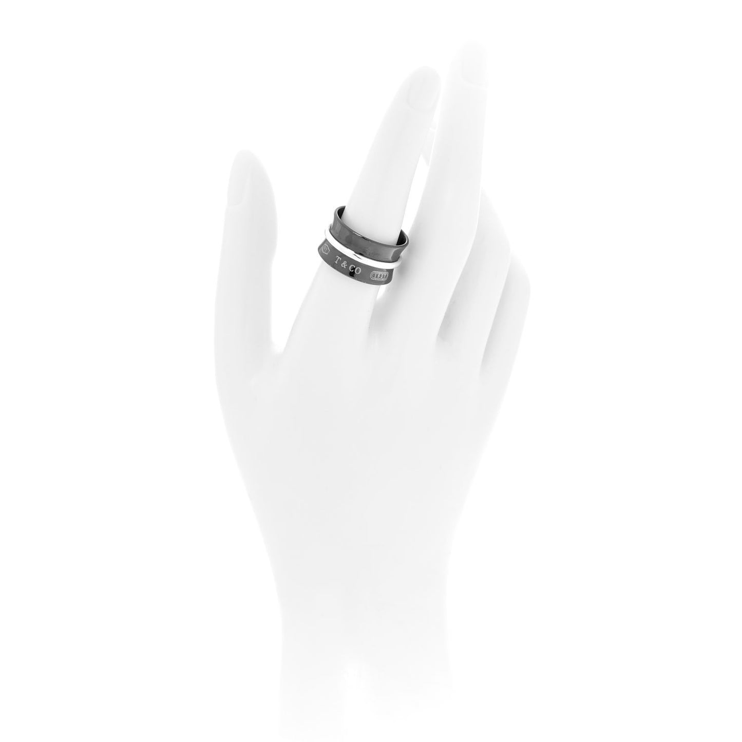 Sterling Silver Titanium 1837 Wide Ring 56 7.5