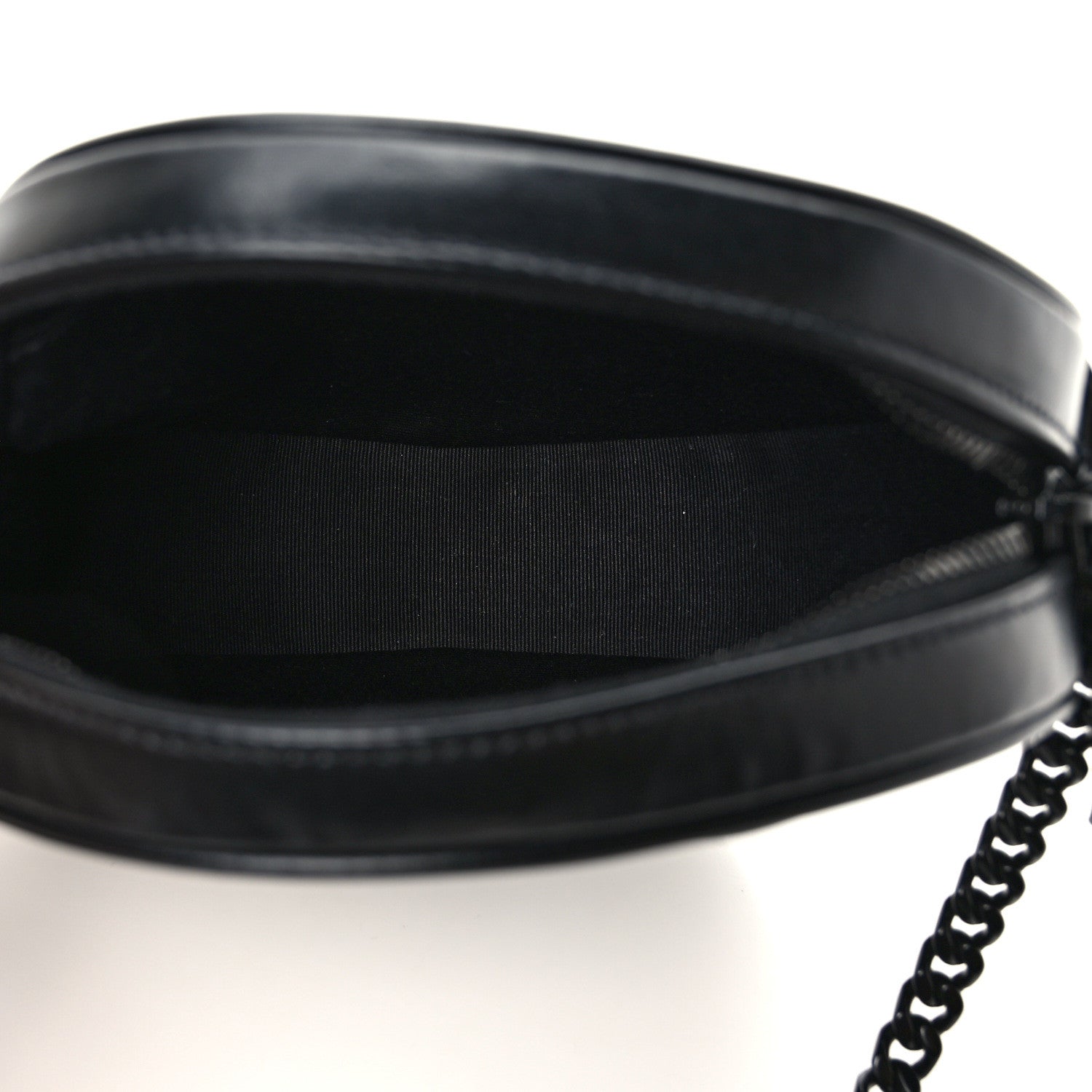 Saint Laurent Calfskin Matelasse Chevron Round Vinyle Camera Bag Black 5 of 9