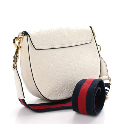 Gucci Guccissima Web Medium Padlock Messenger Shoulder Bag White 3 of 9
