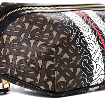 Burberry E-Canvas Monogram Stripe Medium Sonny Bum Bag Bridle Brown 9 of 10