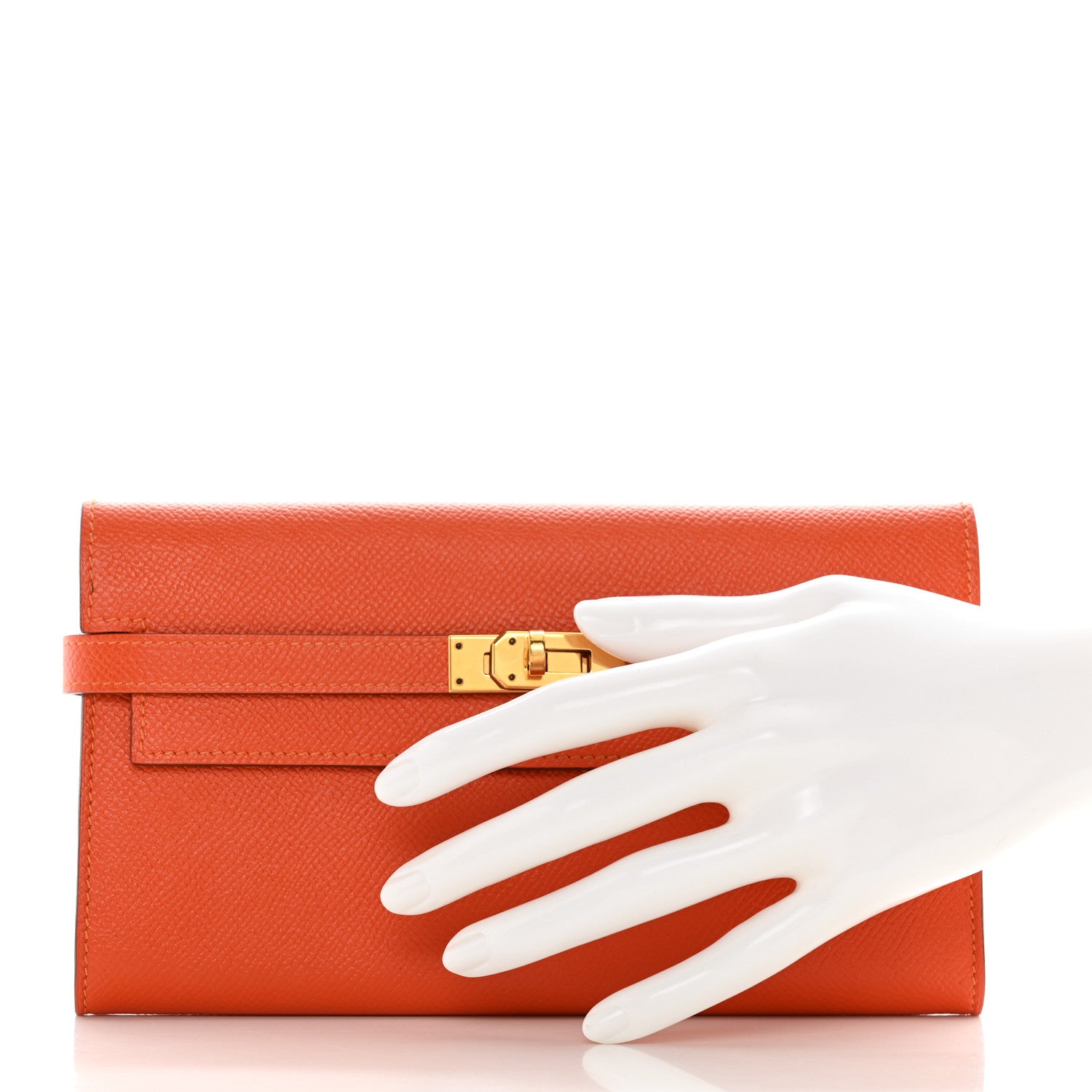 Hermes Epsom Kelly Longue Wallet Orange 2 of 10