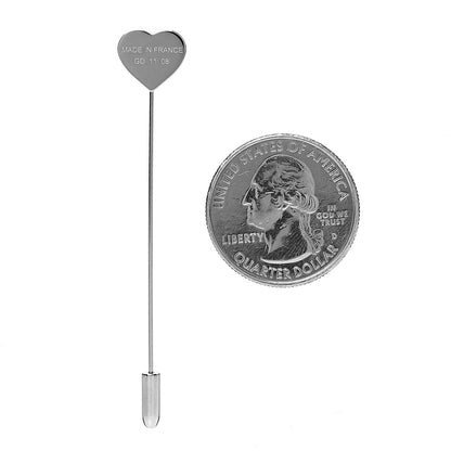 Hermes Lacquered Palladium Clou De Coeur Hat Pin 3 of 4