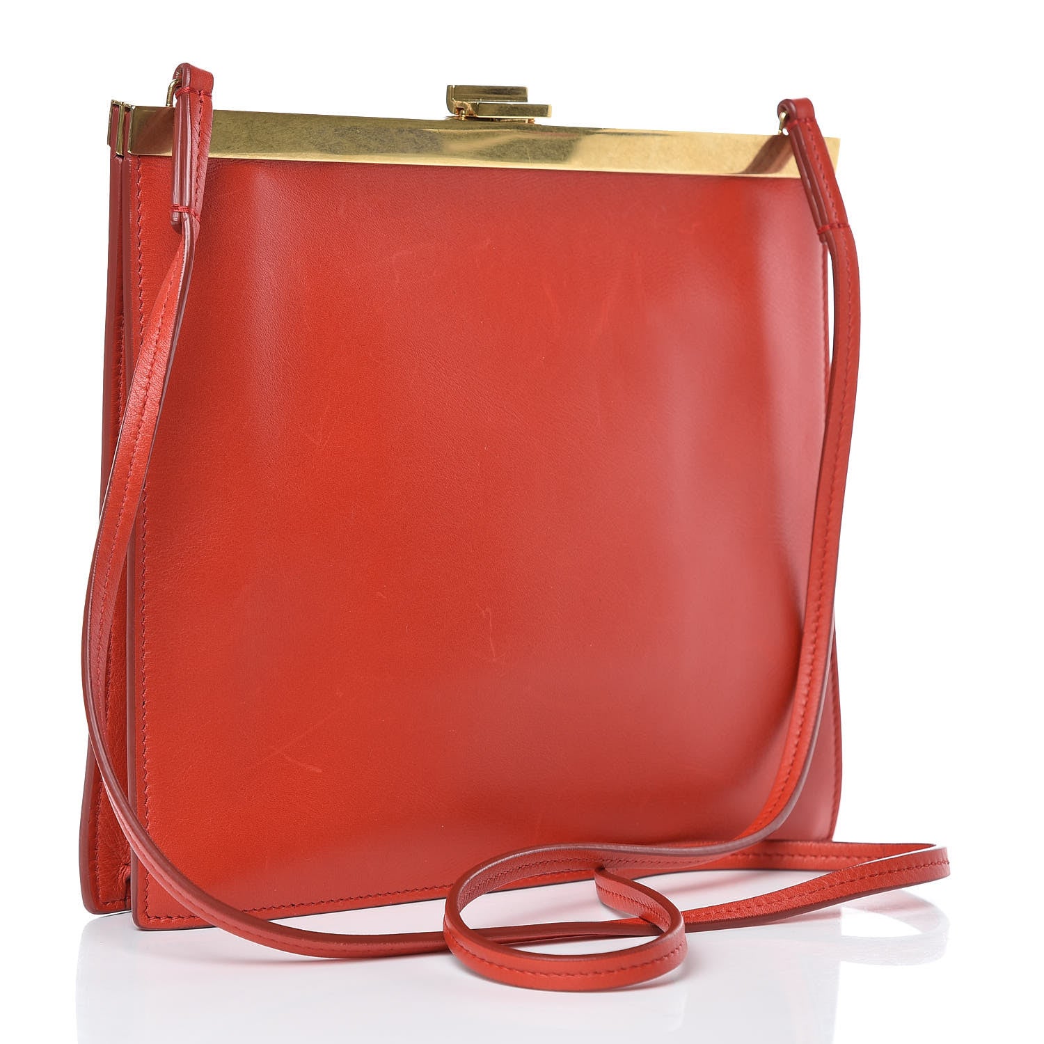 Celine Smooth Calfskin Mini Clasp Bag Red 3 of 12