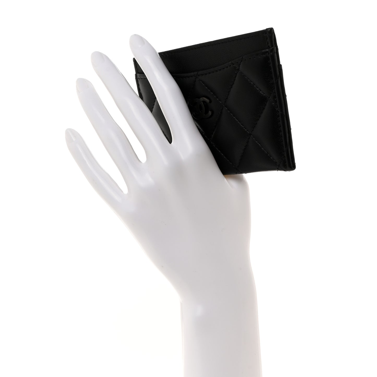 Lambskin Quilted Card Holder So Black
