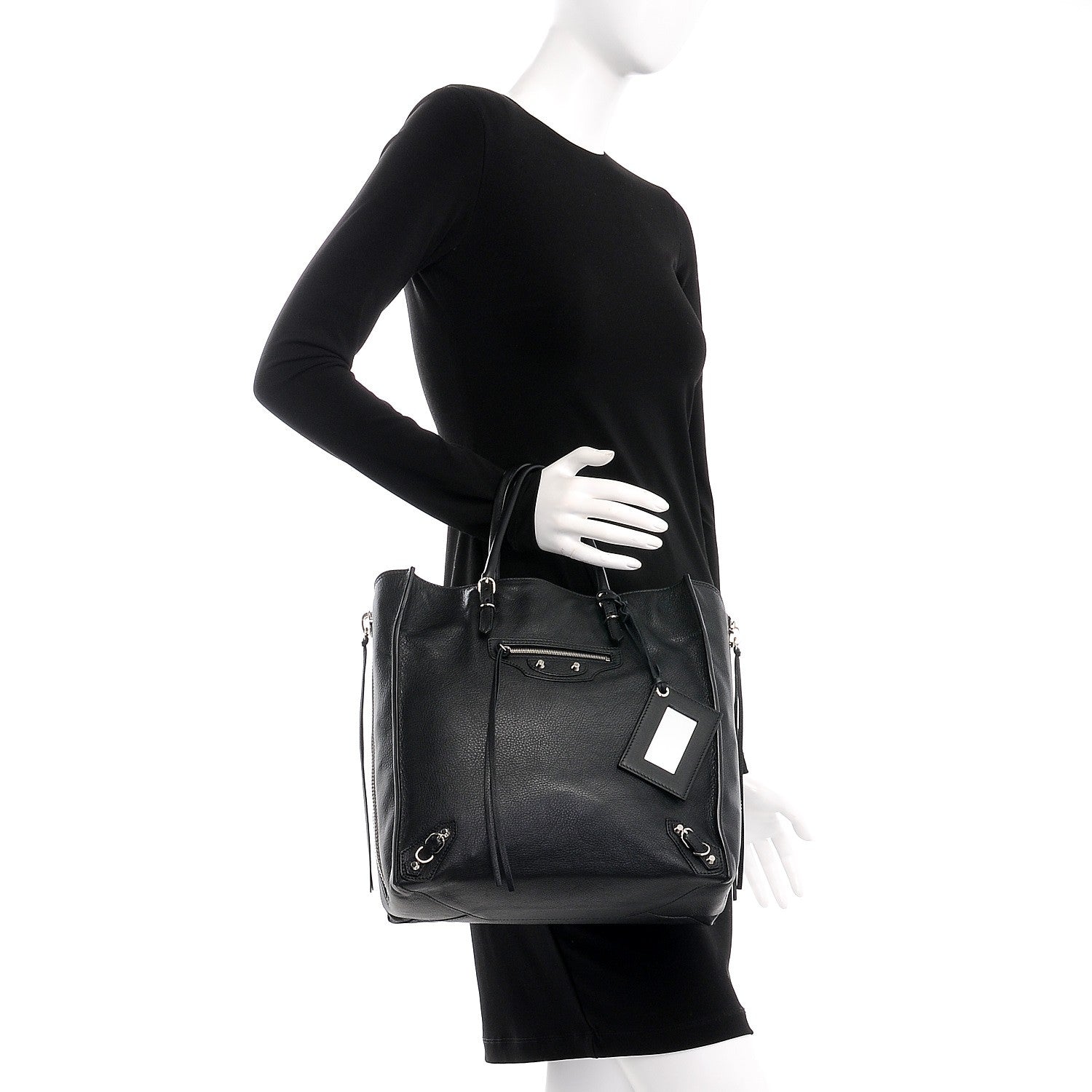 Balenciaga Veau Papier A5 Zip Around Tote Black 2 of 7