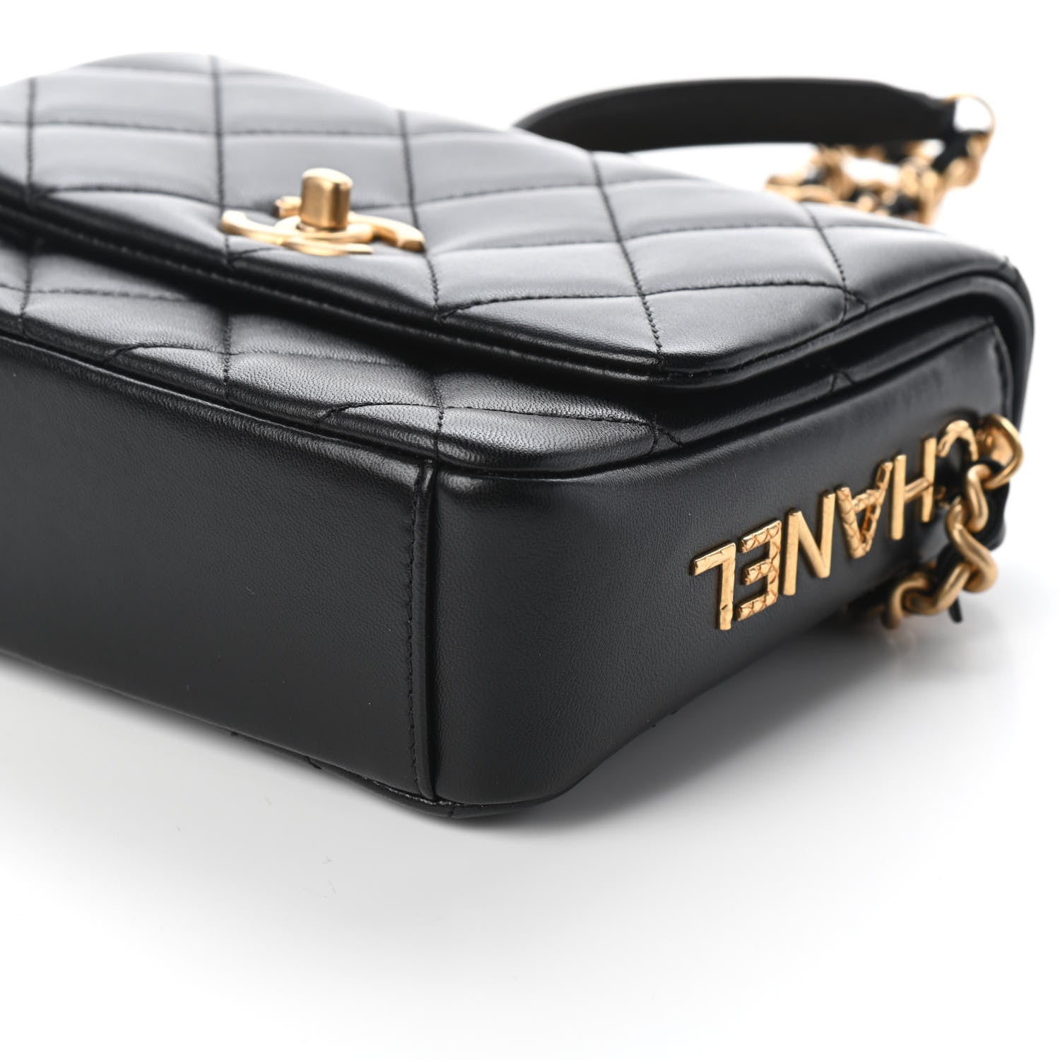 Chanel Lambskin Quilted Mini Side Note Flap Black 9 of 9