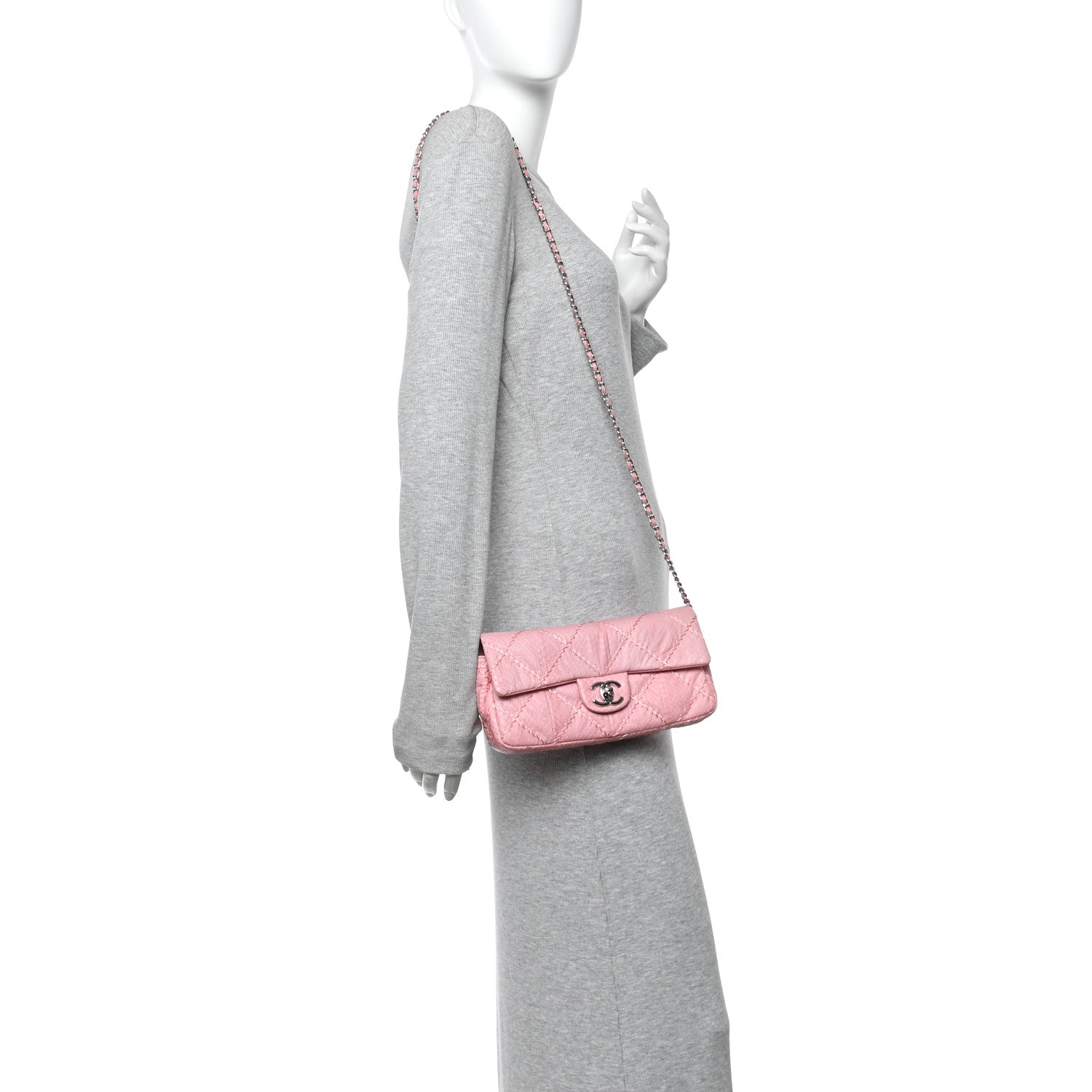 Chanel Snakeskin Ultimate Stitch Flap Pink 2 of 13