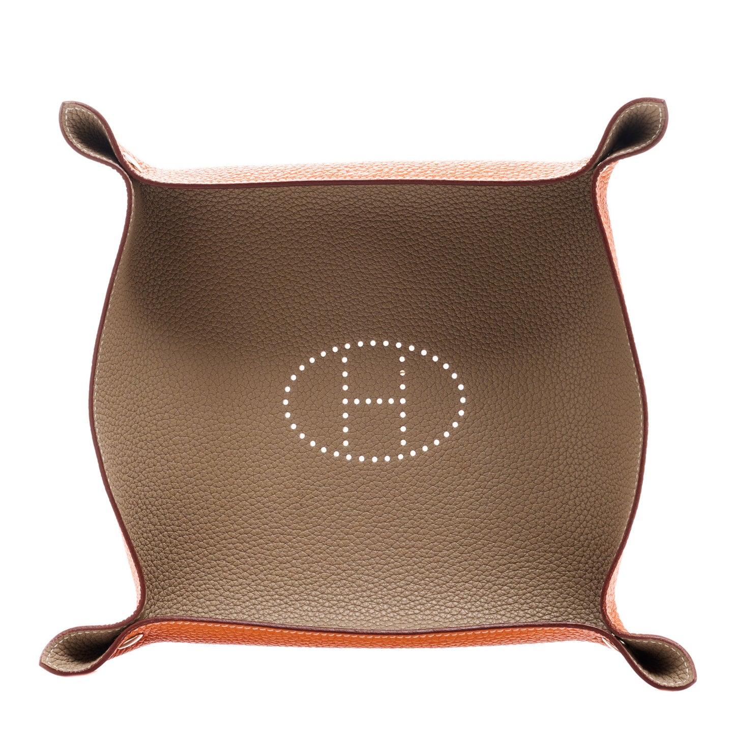 Taurillon Clemence Mises et Relances Change Tray Etoupe Orange