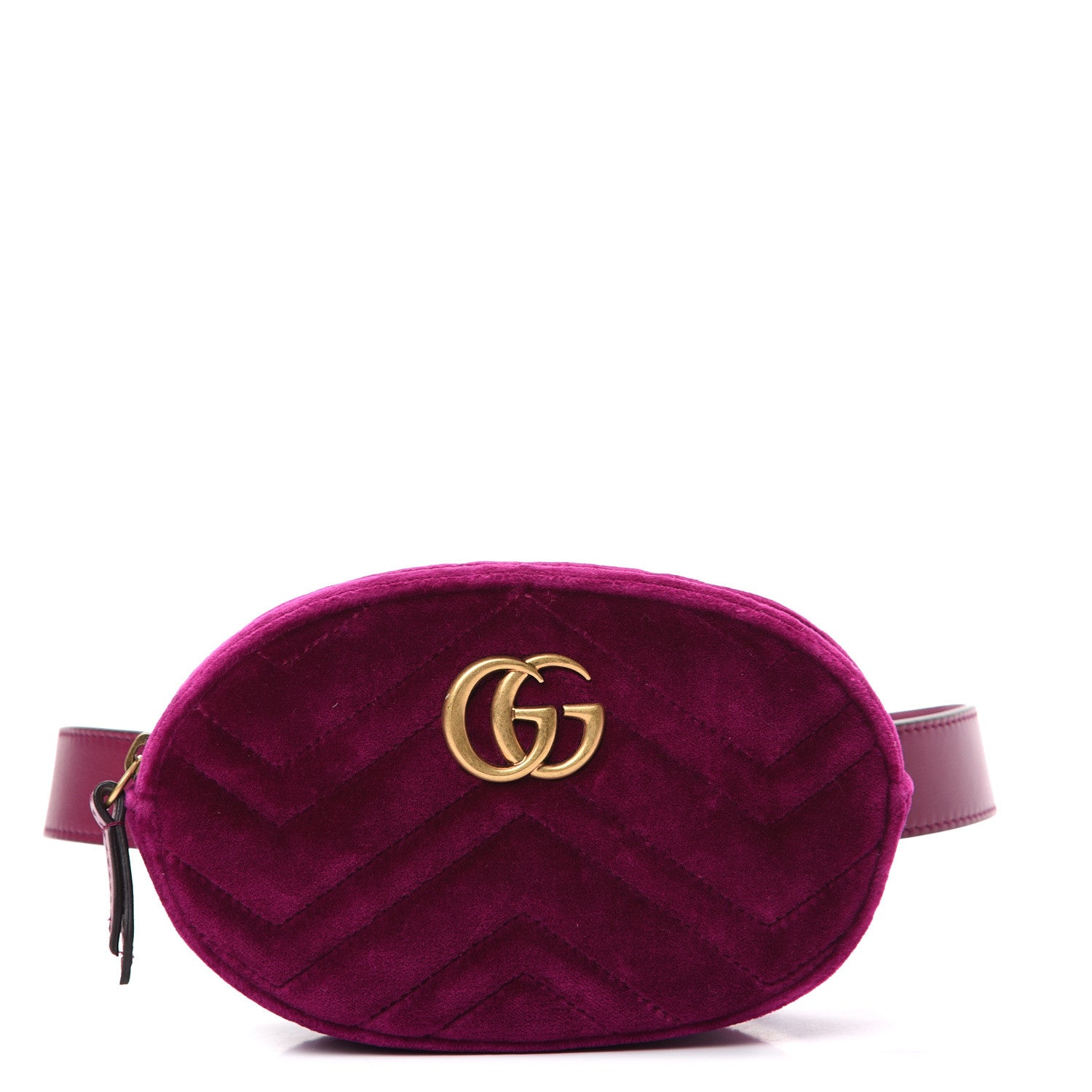 Gucci Velvet Matelasse GG Marmont Belt Bag 75 30 Fuchsia Violet Cyclamen 1 of 9