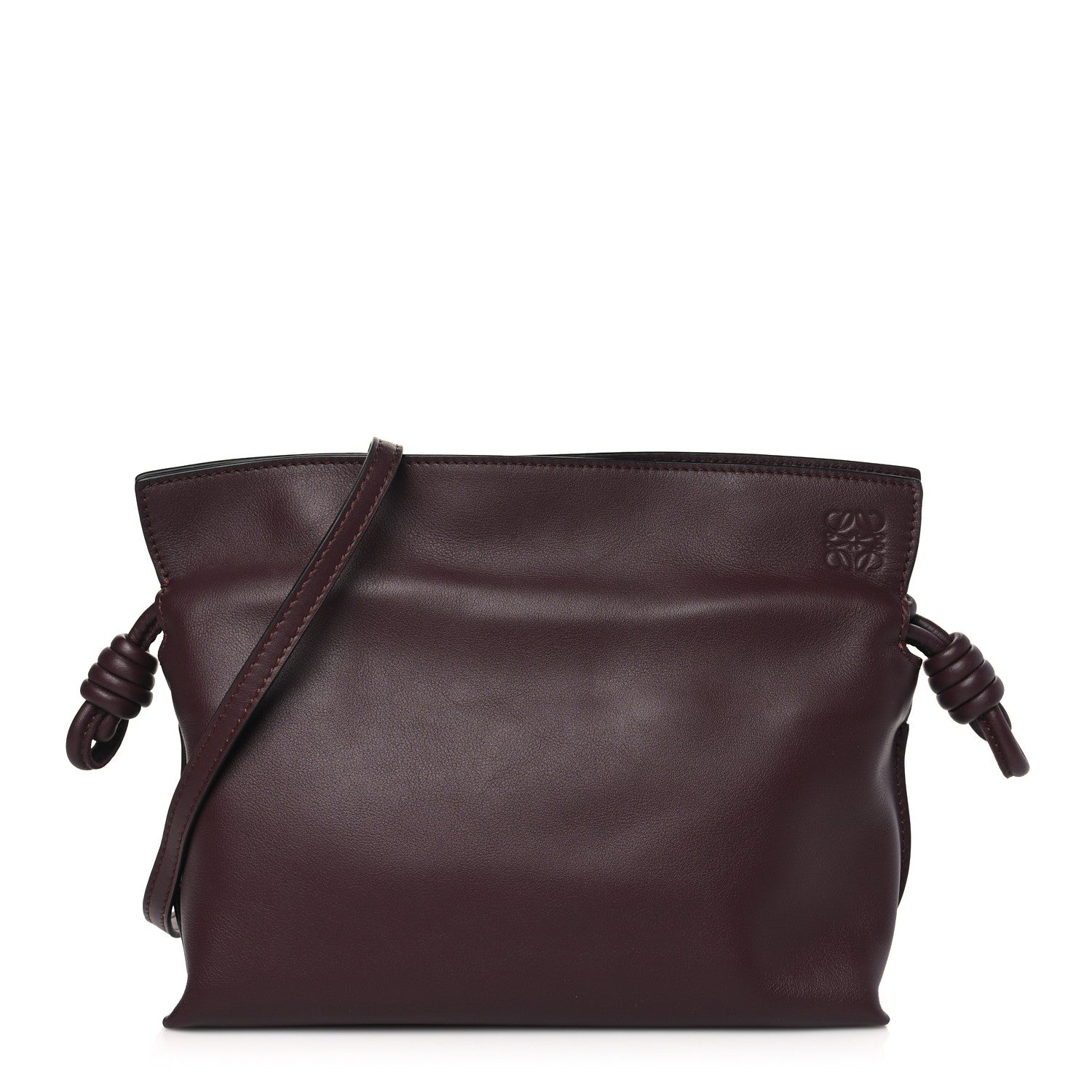 Loewe Calfskin Mini Flamenco Knot Clutch Prune 1 of 10