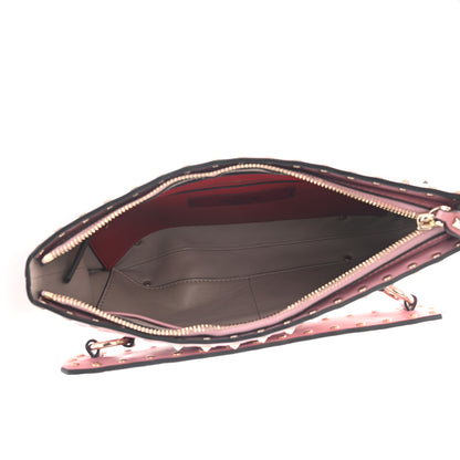 Valentino Garavani Nappa Rockstud Spike Side Slip Zip Clutch Lipstick 4 of 6