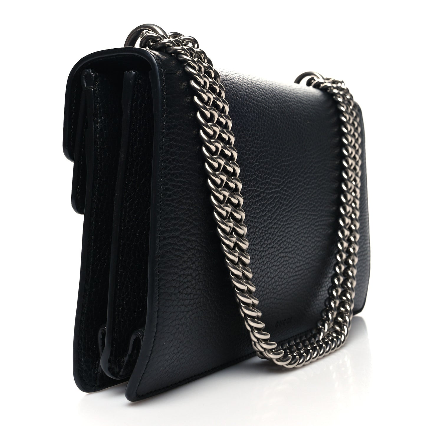 Pebbled Calfskin Small Dionysus Shoulder Bag Black