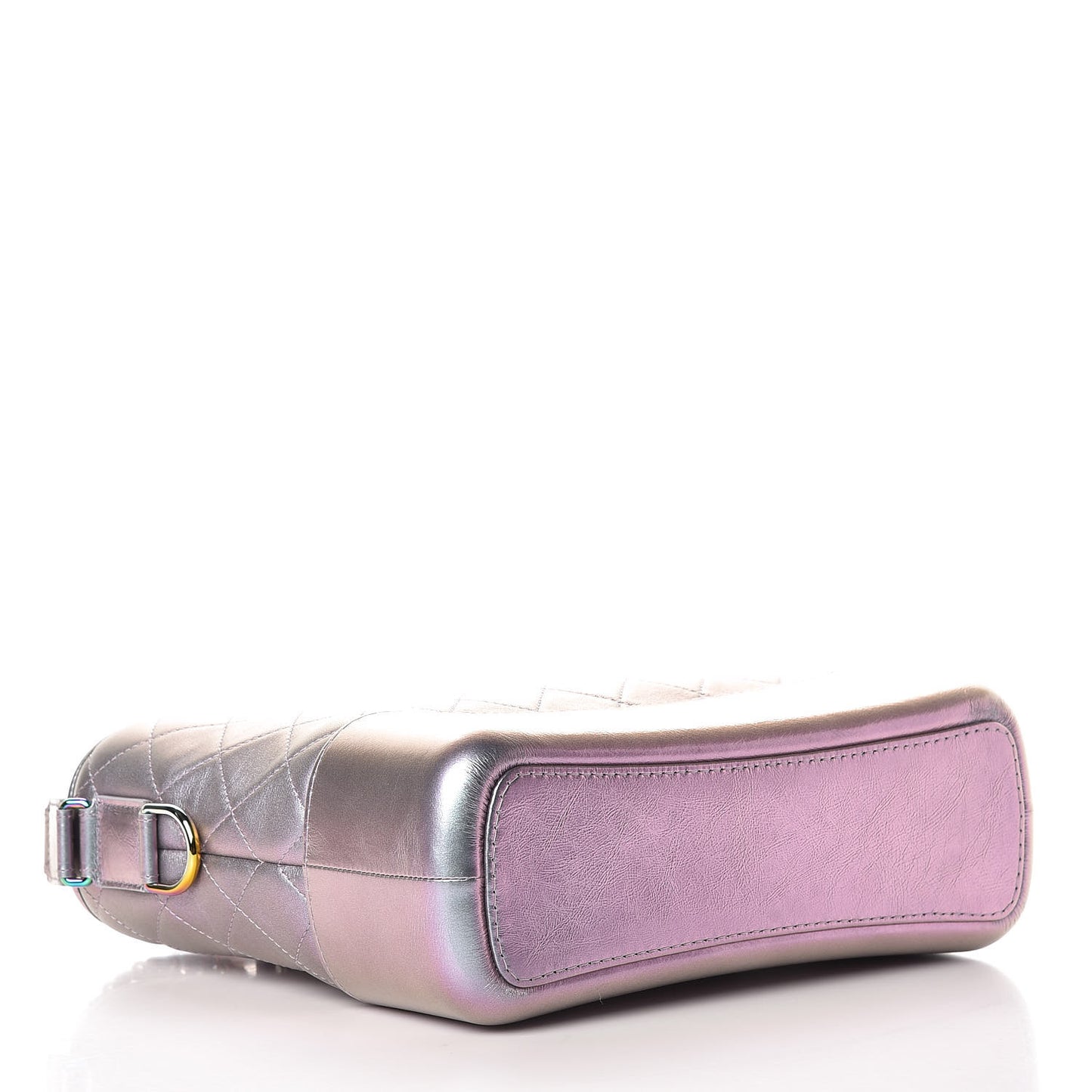 Iridescent Lambskin Calfskin Quilted Medium Gabrielle Hobo Light Purple