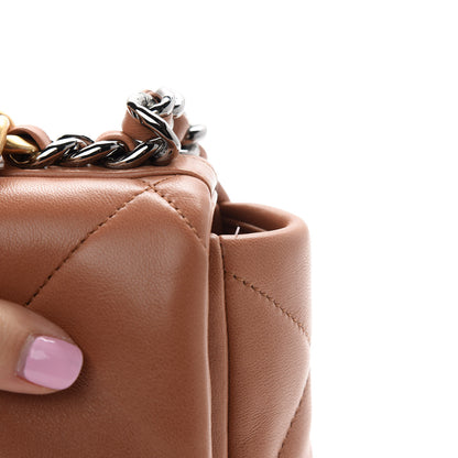 Chanel Lambskin Quilted Medium Chanel 19 Flap Brown 12 of 12