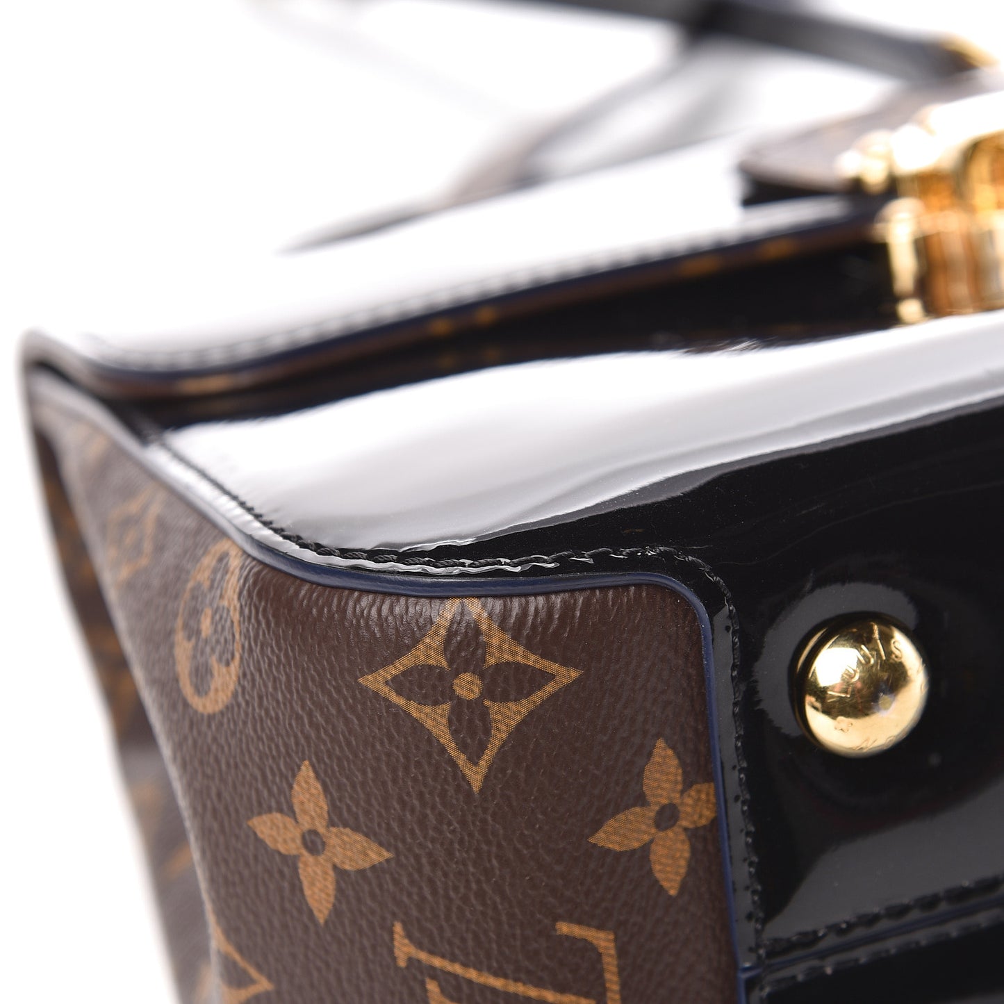 Patent Calfskin Monogram Cherrywood PM Black