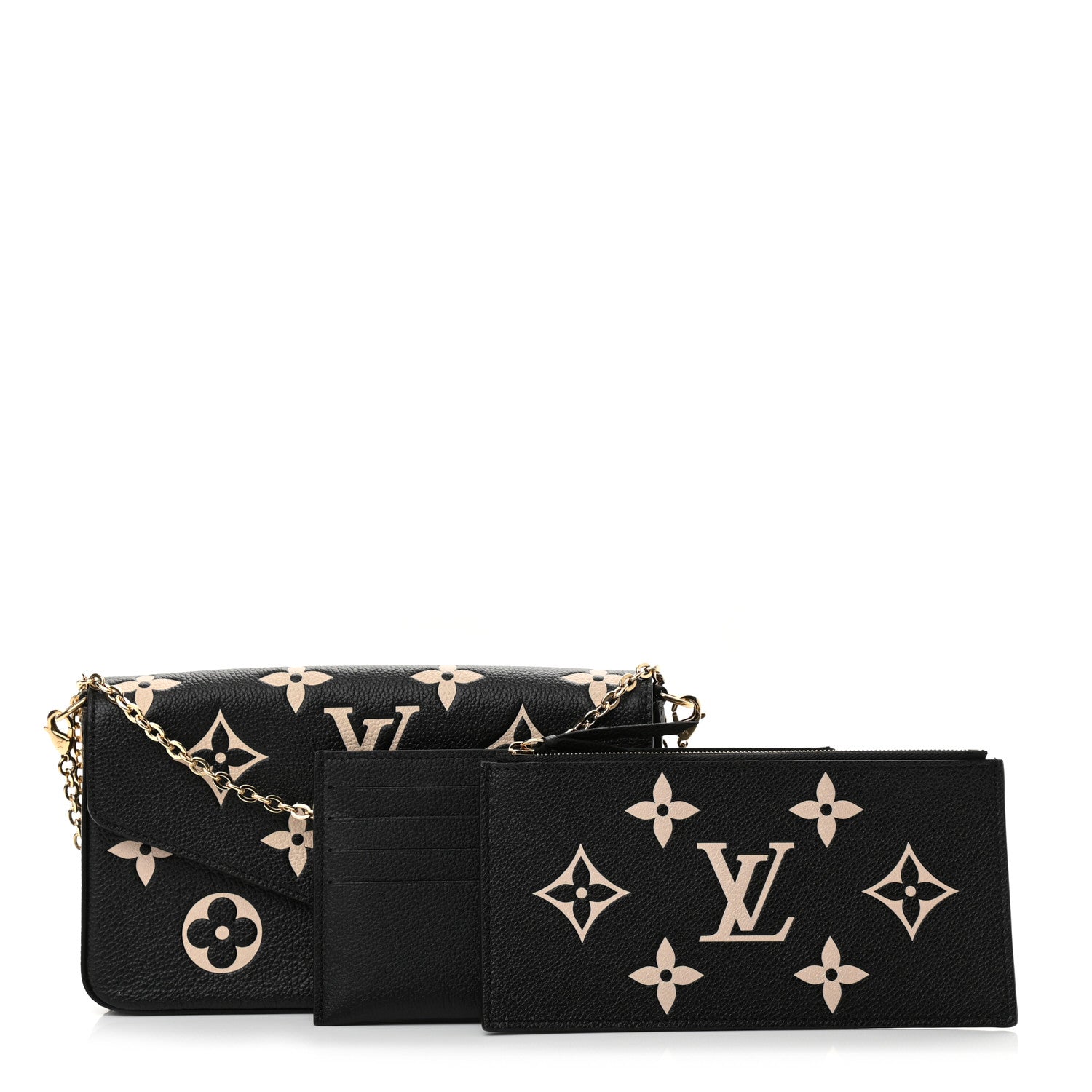 Louis Vuitton Empreinte Monogram Giant Felicie Pochette Black Beige 1 of 12