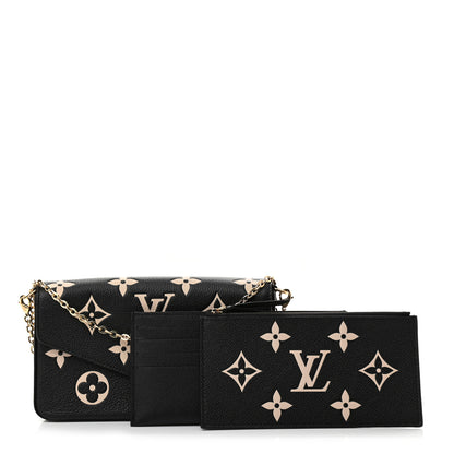 Louis Vuitton Empreinte Monogram Giant Felicie Pochette Black Beige 1 of 12