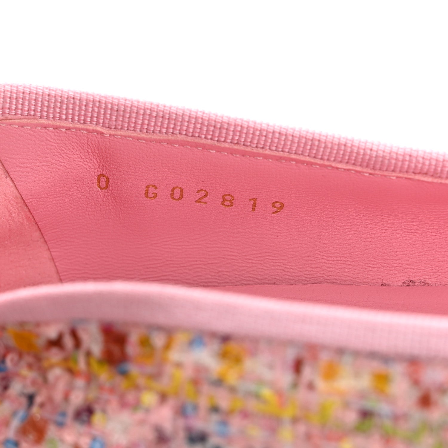 Chanel Tweed Sequin Grosgrain Cap Toe Ballet Flats 36.5 Light Pink Multicolor Black 9 of 9