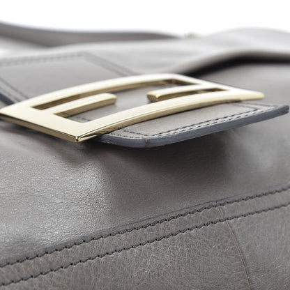 Fendi Vitello Acqua Large Convertible Baguette Grigio Scuro 7 of 14