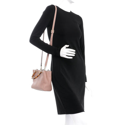 Gucci Cellarius Calfskin Mini Bamboo Shopper Tote Dark Cipria 3 of 25