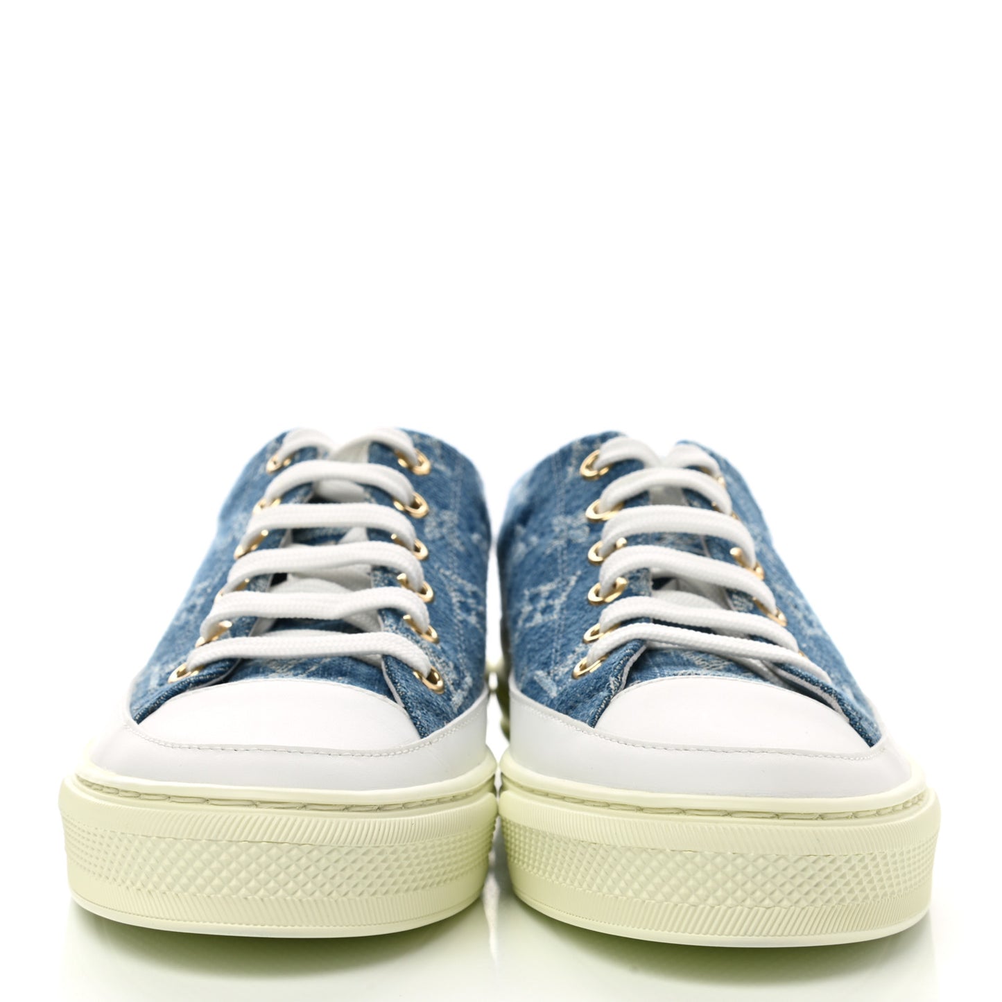 Denim Monogram Stellar Sneakers 34.5 Bleu Jeans Blue