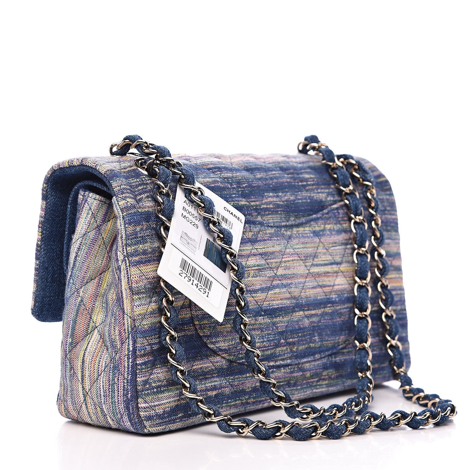 Chanel Denim Quilted Medium Double Flap 3 of 10