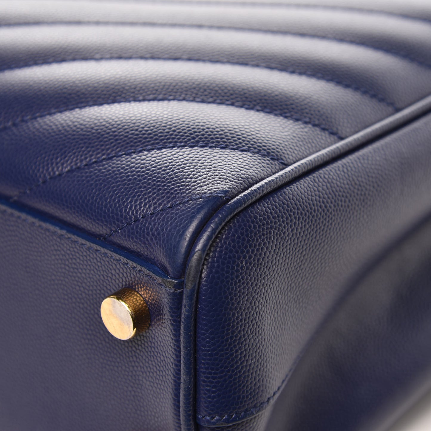 Grain De Poudre Matelasse Chevron Monogram Shopping Bag Deep Marine