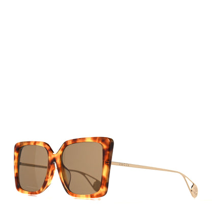 Gucci Acetate Oversize Square Frame GG0435S Sunglasses Havana 1 of 6
