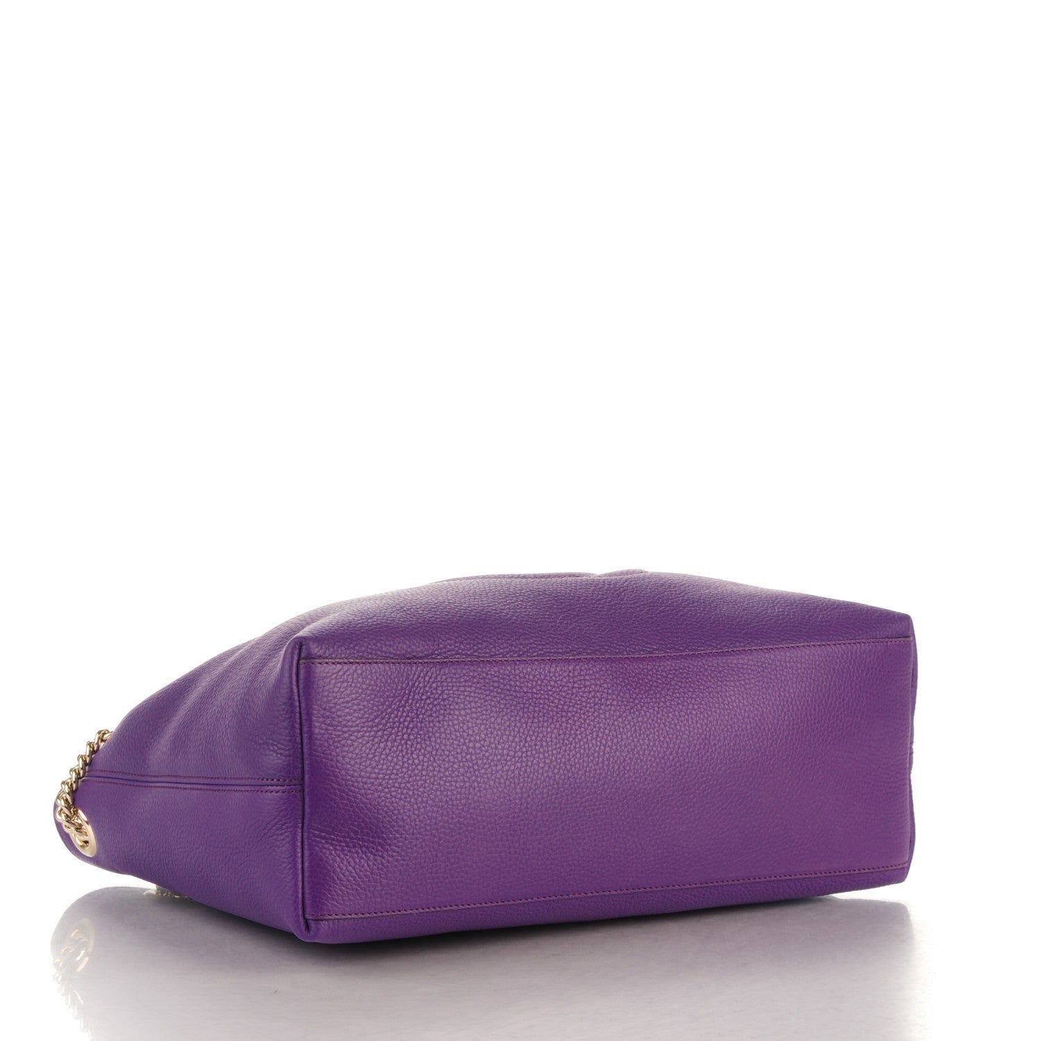 Gucci Pebbled Calfskin Medium Soho Chain Shoulder Bag Shine Purple 4 of 7