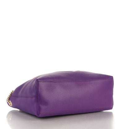 Gucci Pebbled Calfskin Medium Soho Chain Shoulder Bag Shine Purple 4 of 7