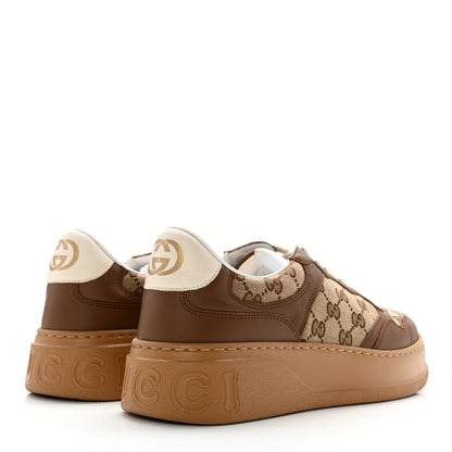 Gucci Dali Soft Calfskin GG Monogram Mens Chunky Sneakers 9 Hezelnut Beige Ebony Mystic White 4 of 13