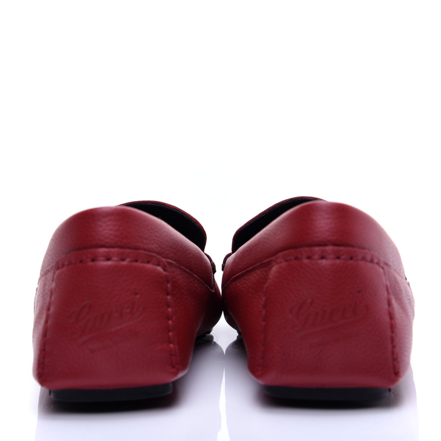 Gucci Calfskin Web Mens Driver Loafers 9 Red 5 of 13