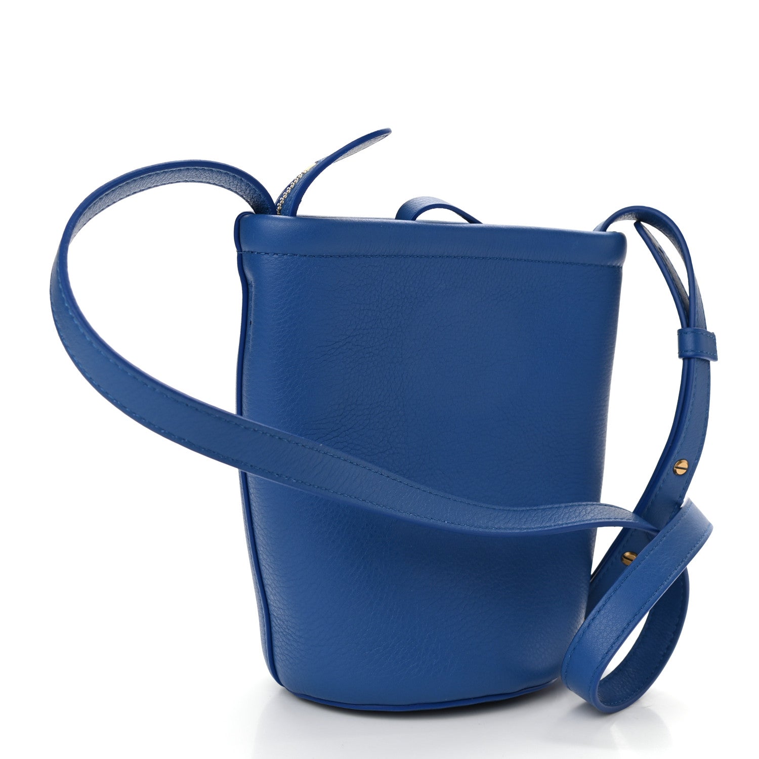 Mansur Gavriel Pebbled Calfskin Mini Zip Bucket Bag Elettrico 3 of 9