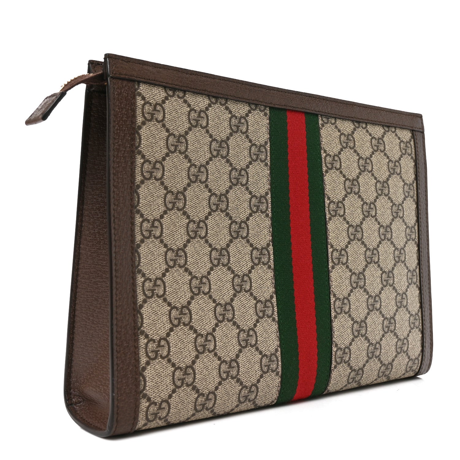 Gucci GG Supreme Monogram Web Ophidia Pouch Brown 3 of 9