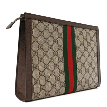 Gucci GG Supreme Monogram Web Ophidia Pouch Brown 3 of 9