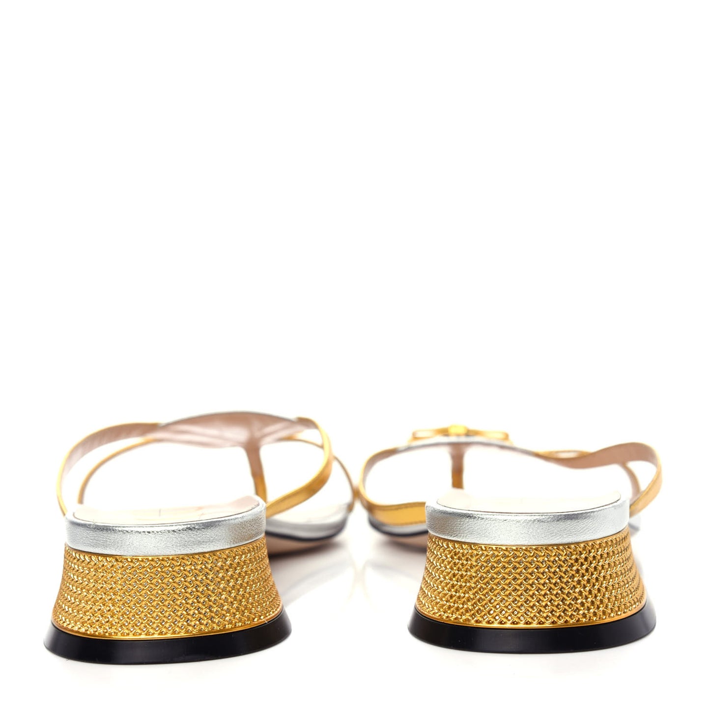 Calfskin Bow Thong Sandal 37 Gold