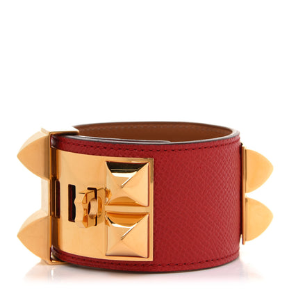 Hermes Epsom Collier de Chien CDC Bracelet L Vermillion 3 of 7