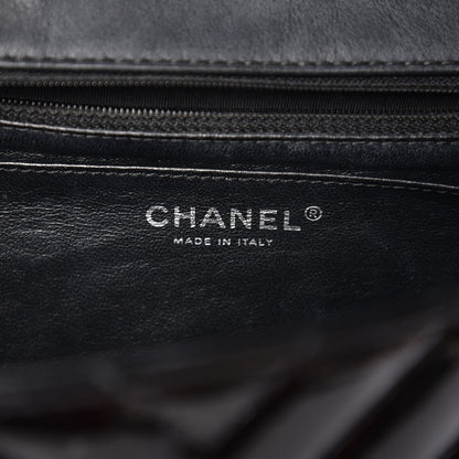 Chanel Patent Chevron Quilted Jumbo Single Flap Black 7 of 12
