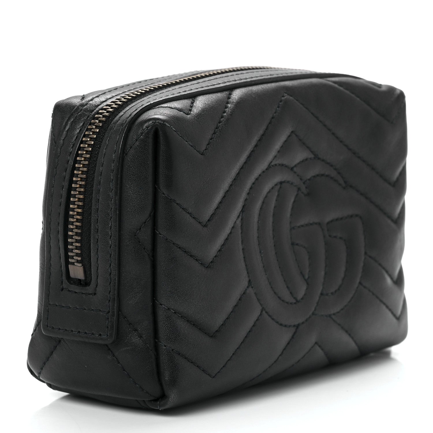 Gucci Calfskin Matelasse GG Marmont Cosmetic Case Black 3 of 11
