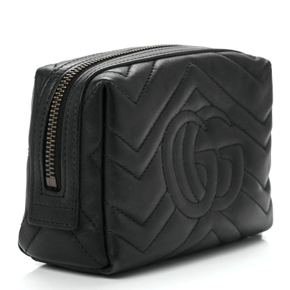 Gucci Calfskin Matelasse GG Marmont Cosmetic Case Black 3 of 11