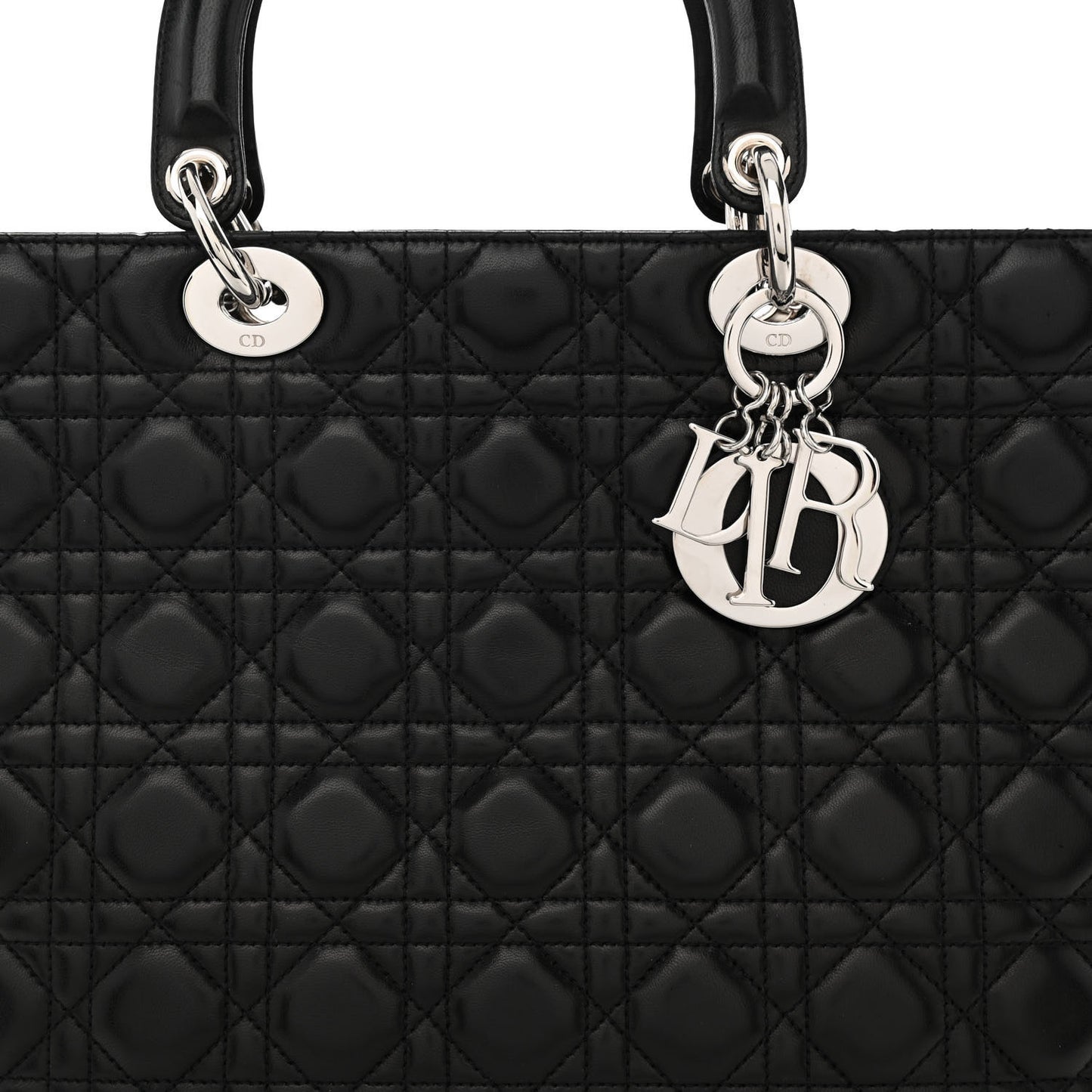 Lambskin Cannage Large Lady Dior Black
