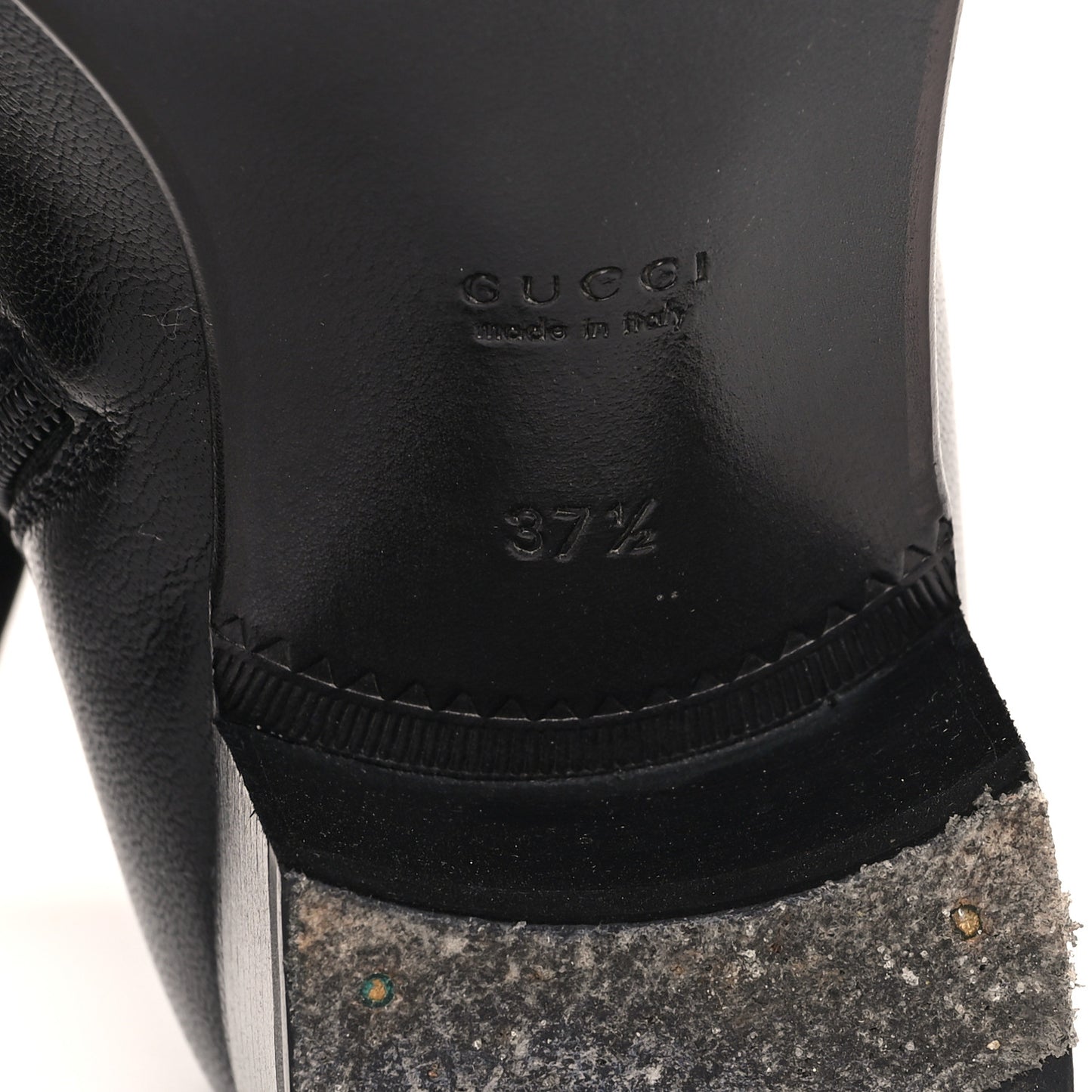 Goatskin Kitten Chain Horsebit Ankle Boots 37.5 Black