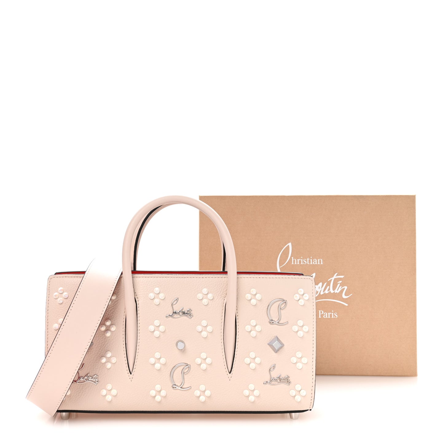 Calfskin Spikes Loubinthesky Paloma Baguette Leche