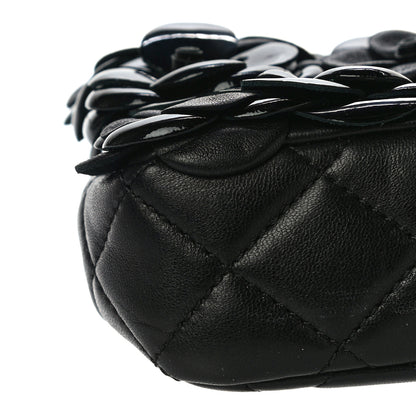 Chanel Lambskin Patent Mini Camellia Flap Black 8 of 9